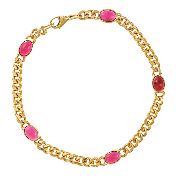 Armband, 8K, Gelbgold, Almandin