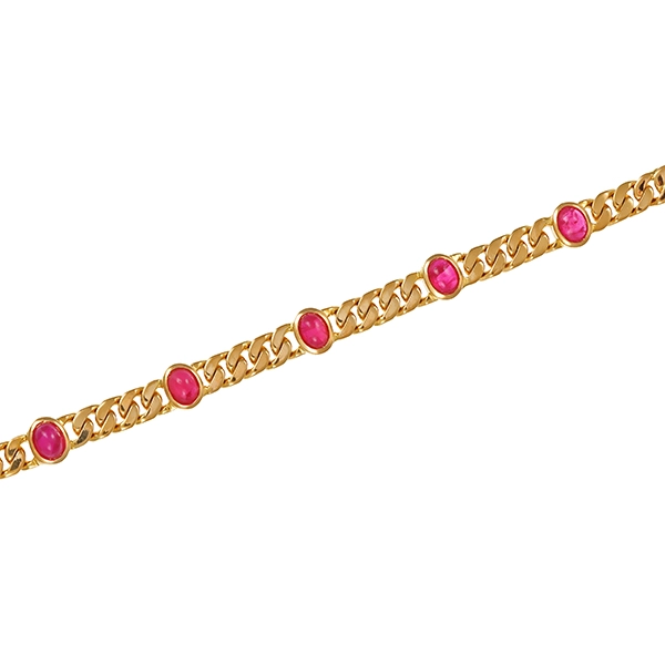 Armband, 18K, Gelbgold, Rubin, Panzer