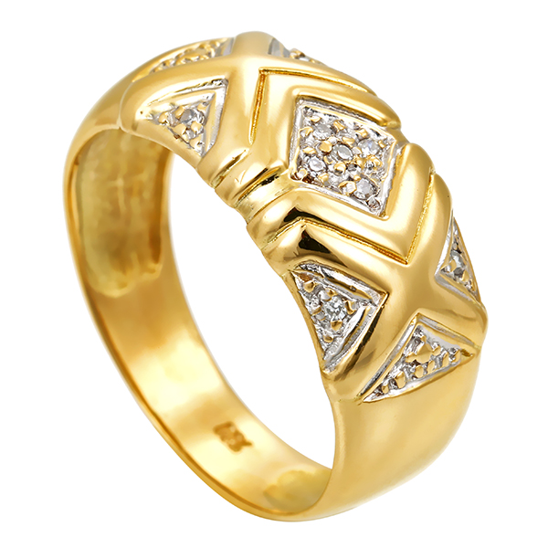 Diamantring, 18K, Gelbgold, Diamanten