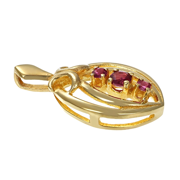 Anhänger, 8K, Gelbgold, Rubine