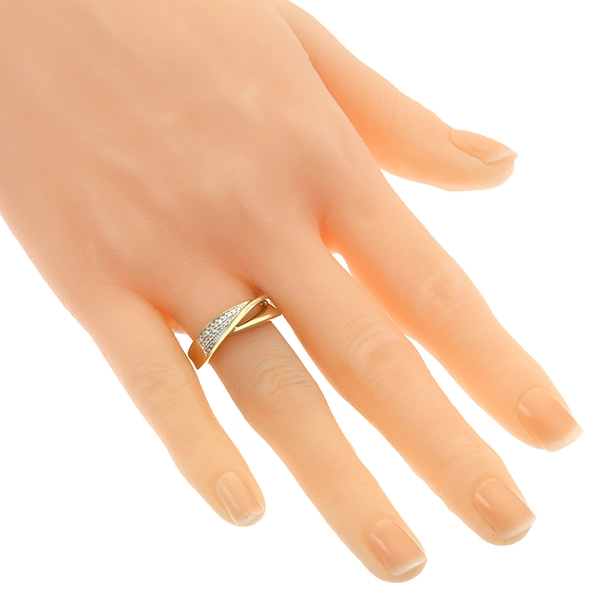 Diamantring, 14K, Gelb-/Weißgold, Brillanten 0,10 ct