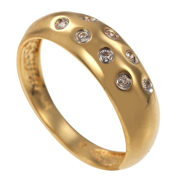 Diamantring, 14K, Gelb-/Weißgold, Brillanten