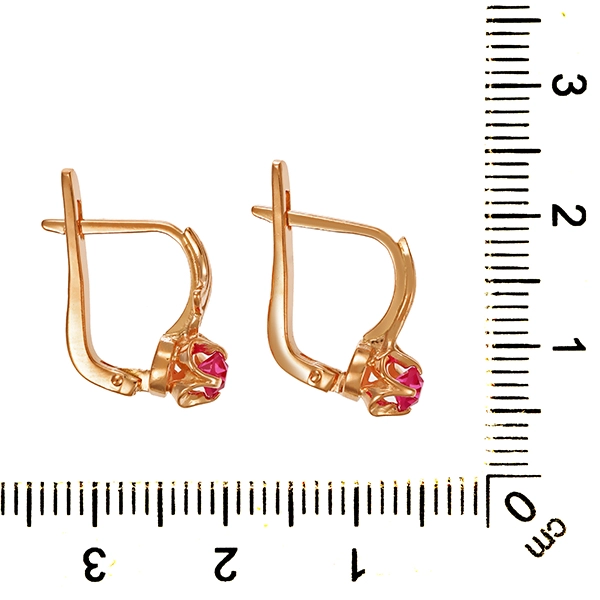 Bouton, 14K, Rotgold, synthetischer Korund
