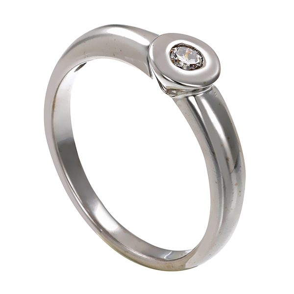 Ring, 14K, Weißgold, Brillant, U54