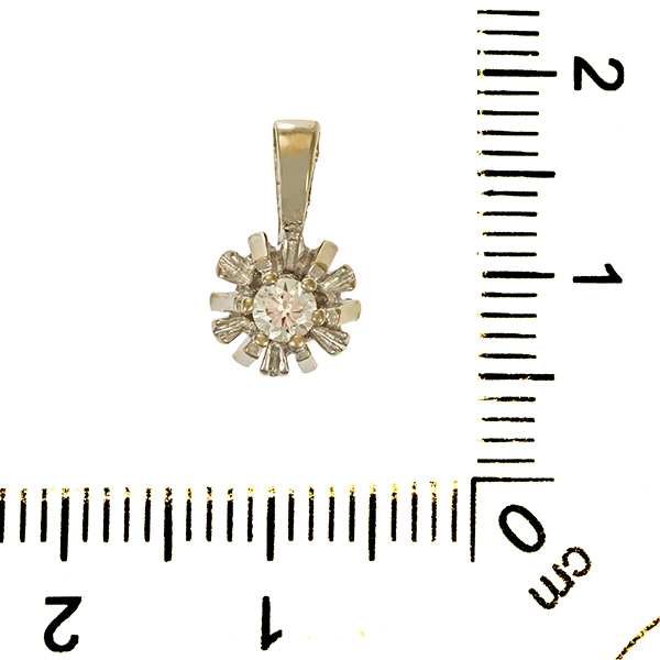 Anhänger, 14K, Weißgold, Brillant 0,10 ct