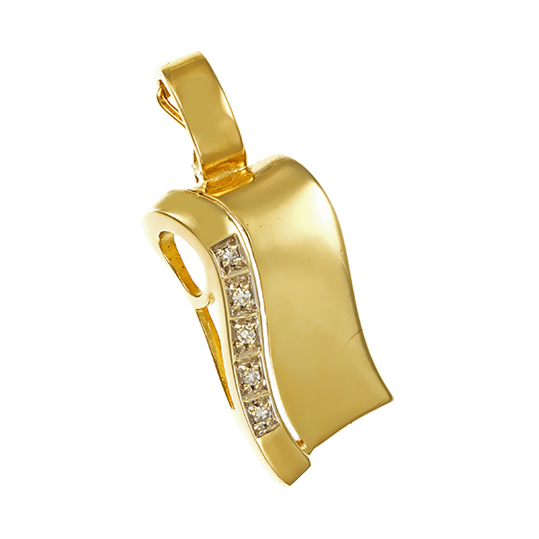 Anhänger, 14K, Gelbgold, Diamanten