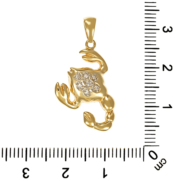 Anhänger, 18K, Gelb-/Weißgold, Skorpion