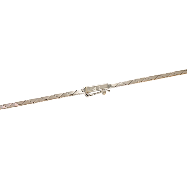 Collier, 14K, Weißgold, Rubine, Brillanten 0,30 ct