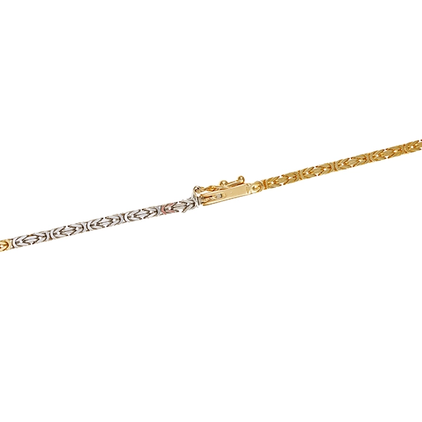 Goldkette, 14K, Gelb-/Weißgold, Königs-