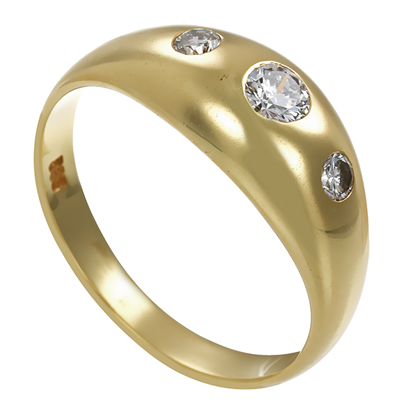 Ring, 14K, Gelbgold, Brillanten