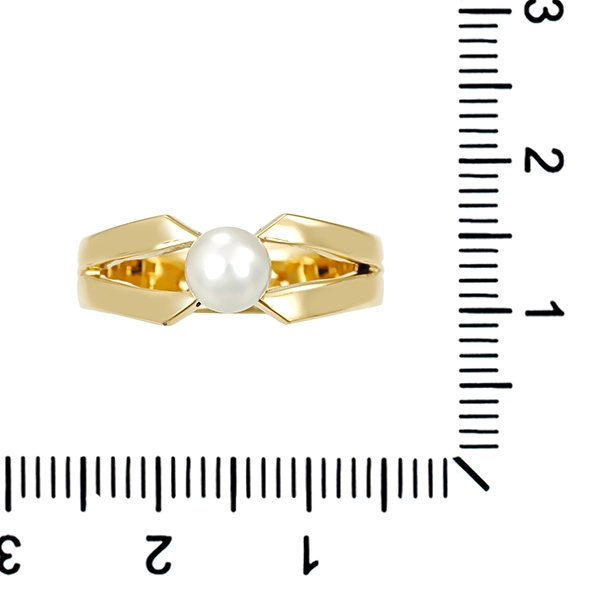 Ring, 14K, Gelbgold, Perle
