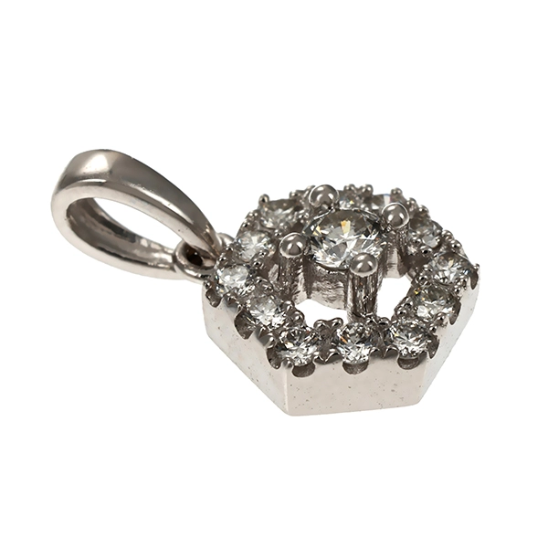 Anhänger, 14K, Weißgold, Brillant