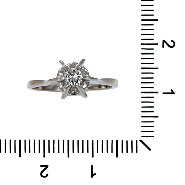 Brillantring, 14K, Weißgold, 0,18ct