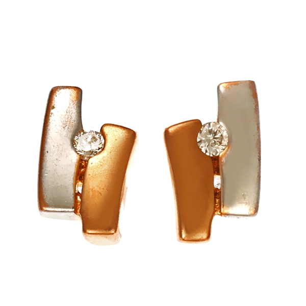 Ohrstecker, 14K, Weiß-/Rotgold, Brillanten
