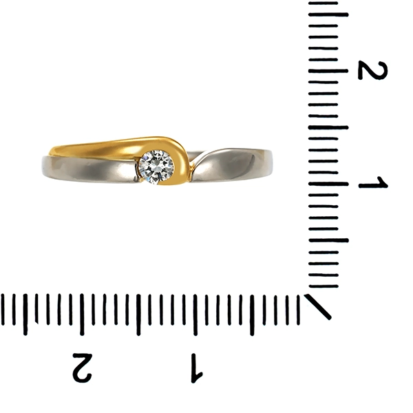 Diamantring, 18K, Gelbgold, Pt950, Platin, Brillant