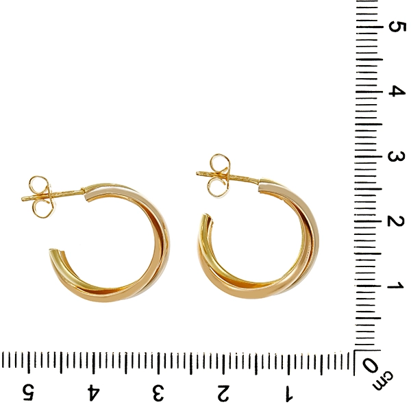 Steckcreolen, 18K, Rot-/Gelb-/Weißgold