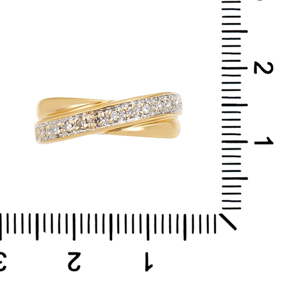 Diamantring, 14K, Gelb-/Weißgold, Diamanten