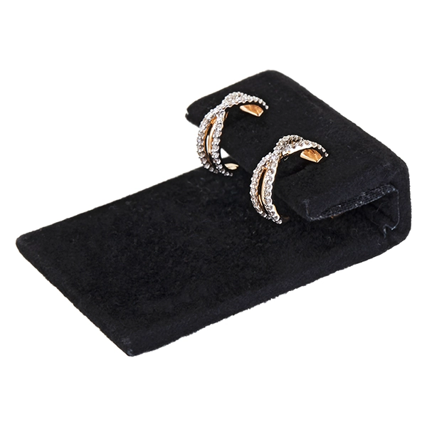 Creolen, 18K, Rot-/Weißgold, Diamanten