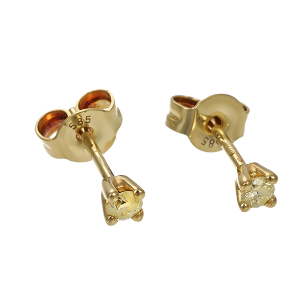 Ohrstecker, 14K, Gelbgold, Brillanten