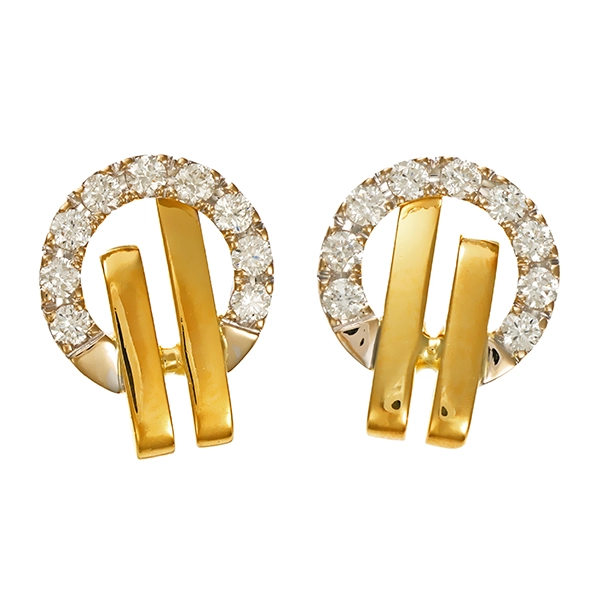 Ohrstecker, 18K, Gelb-/Weißgold, Brillanten