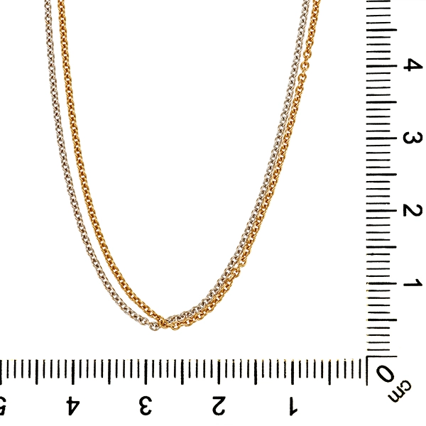 Collierkette, 14K, Gelbgold, Weißgold