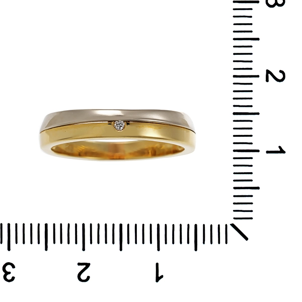 Brillantring, 14K, Gelb-/Weißgold