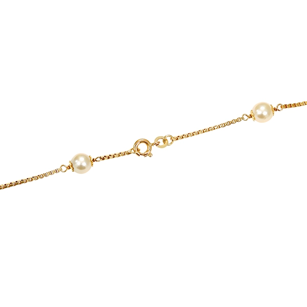 Kette, 18K, Gelbgold, Perlen