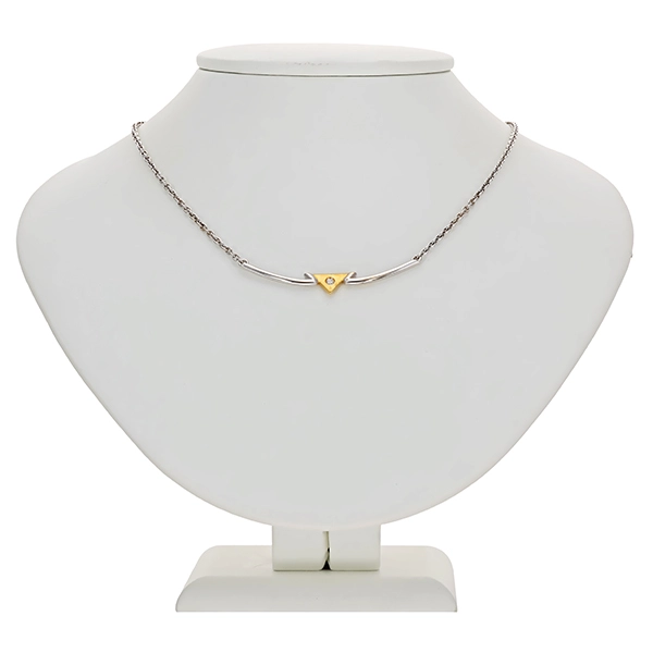 Collier, 950 Platin, Gelbgold, Brillant