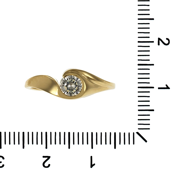 Diamantring, 14K, Gelbgold, Brillant 0,40 ct