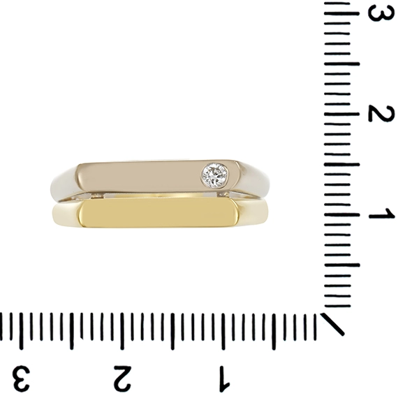 Herrenring, 14K, Gelb-/Weißgold, Brillant, U61