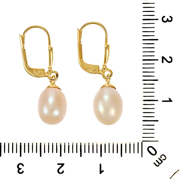Ohrschmuck, 9K, Gelbgold, Perlen
