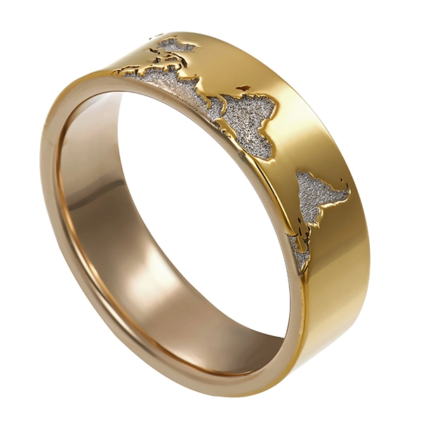 Trauring, 18K, Gelb-/Weißgold