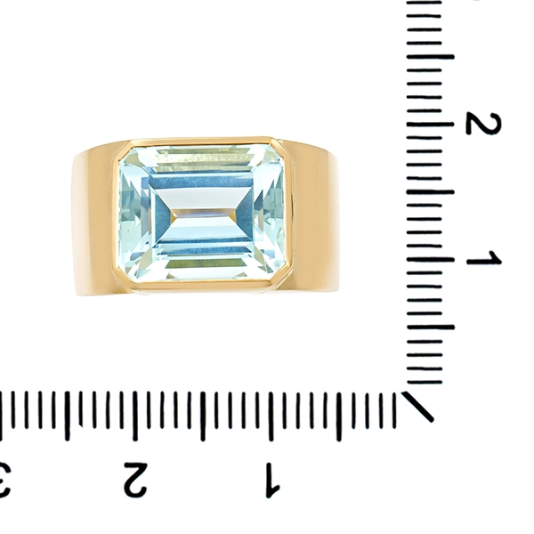 Ring, 14K, Gelbgold, Aquamarin