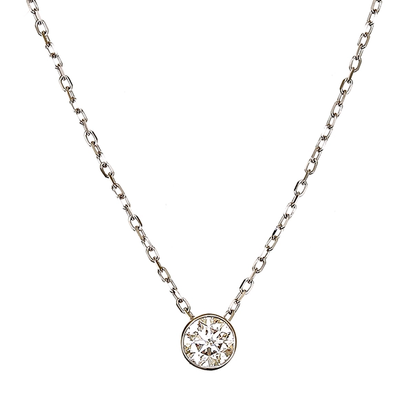 Collier, 18K, Weißgold, Brillant