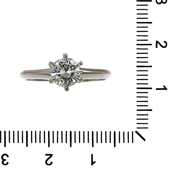 Diamantring, Pt900, Platin, Brillant 0,76 ct