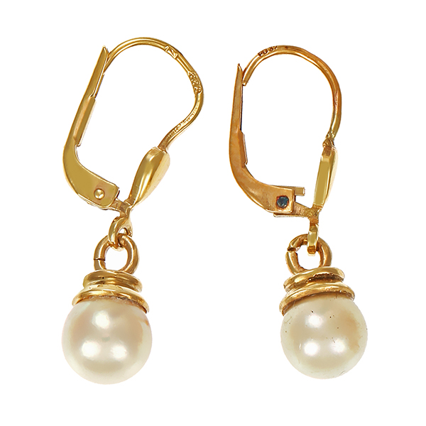 Ohrhänger, 8K, Gelbgold, Perlen 