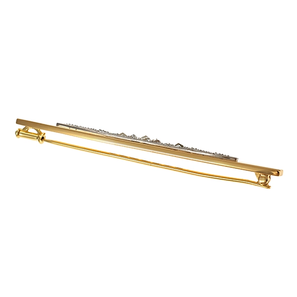 Brosche, 14K, Gelbgold, Diamantrosen
