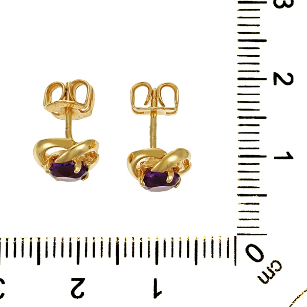 Ohrstecker, 14K, Gelbgold, Amethyst