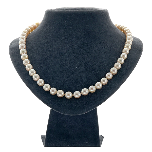 Perlenkette, Schließe 14K, Gelb-/Weißgold, Perlen