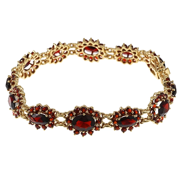 Armband, 8K, Gelbgold, Granat