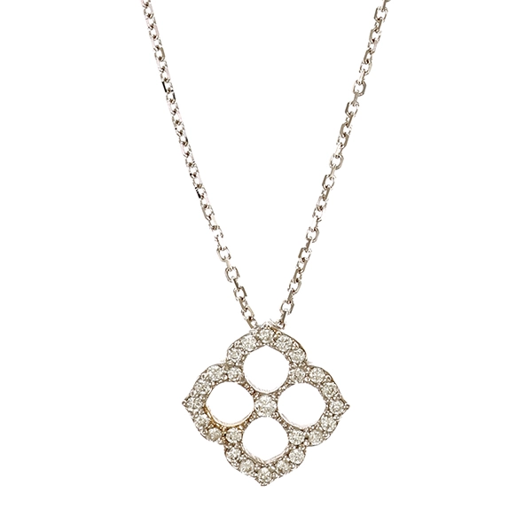 Collier, 14K, Weißgold, Brillanten