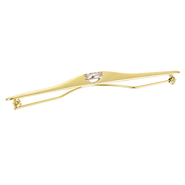 Brosche, 14K, Gelb-/Weißgold, Brillant