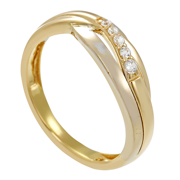 Ring, 14K, Gelbgold, Zirkonia