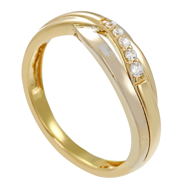 Ring, 14K, Gelbgold, Zirkonia