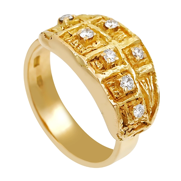 Diamantring, 18K, Gelbgold, Brillant
