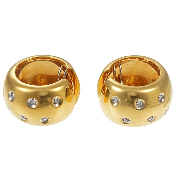Creolen, 18K, Gelbgold, Brillanten