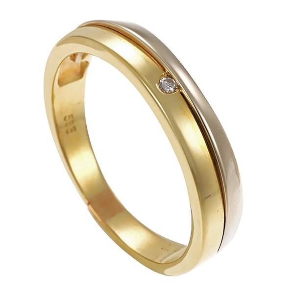 Brillantring, 14K, Gelb-/Weißgold