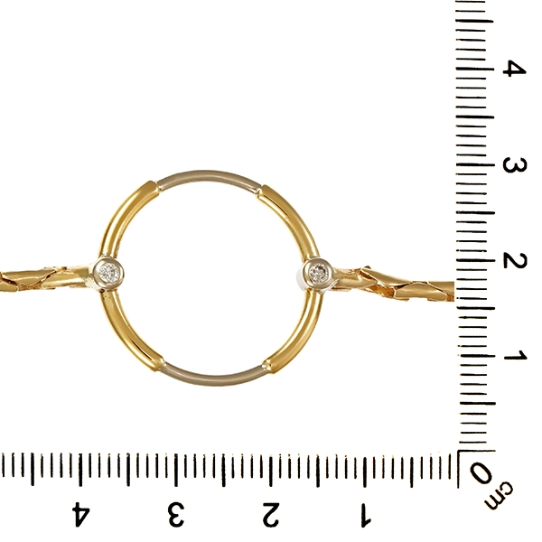 Armband, 14K, Gelb-/Weißgold, Brillanten