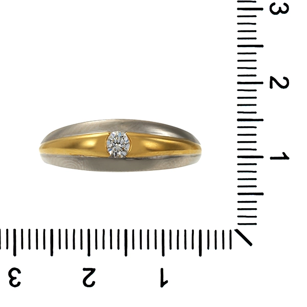Diamantring, Pt950, Platin/Gelbgold, Brillant