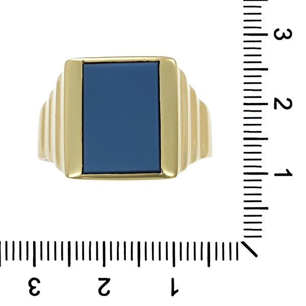 Herrenring, 14K, Gelbgold, Lagenstein